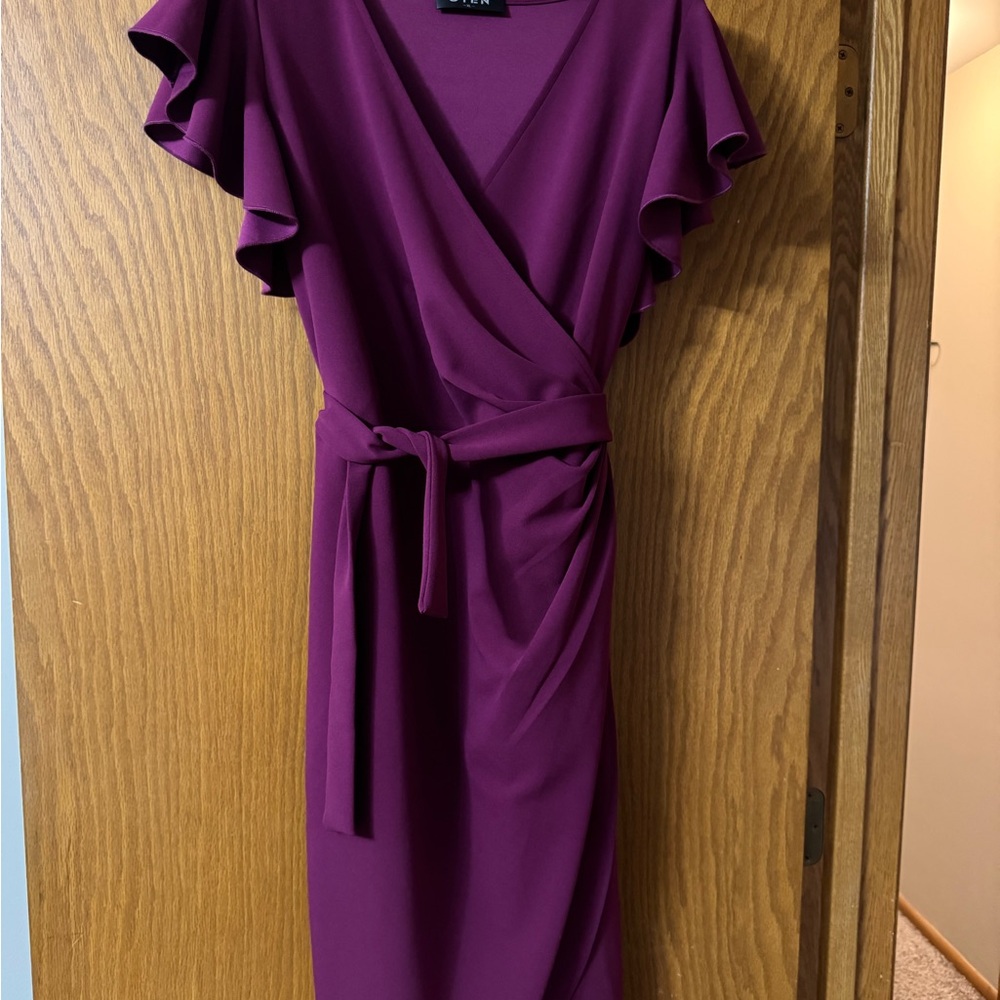 Elegant Purple Wrap Dress